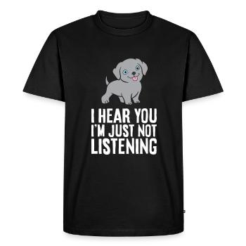 Weimaraner chien comme animal de compagnie je t’entends, je - T-shirt Premium bio Homme - noir - Devant - Nico (187cm)