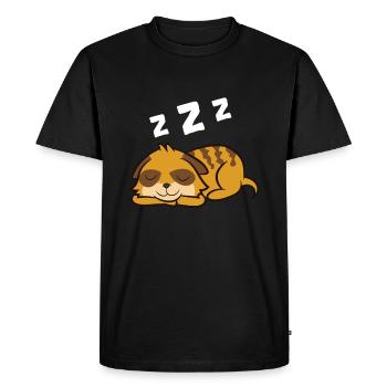Suricates Fatigués Suricates Pyjamas endormis - T-shirt Premium bio Homme - noir - Devant - Nico (187cm)