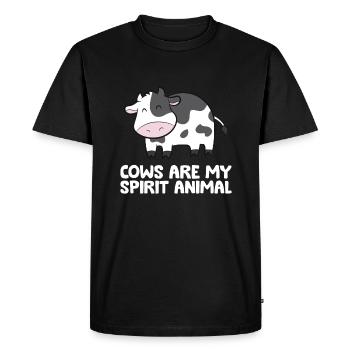 Les vaches bovines sont mon animal d’âme - T-shirt Premium bio Homme - noir - Devant - Nico (187cm)