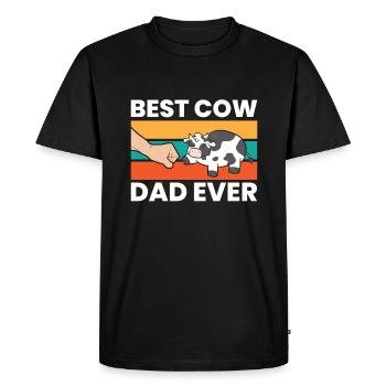 Best Cow Dad Ever Funny Cow Farmer Dad - Men's Premium Organic T-Shirt - black - Front - Nico (187cm)