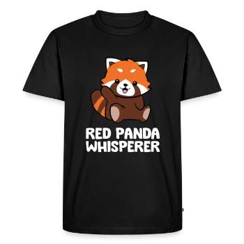 Panda Rouge Chuchoteur Doux Panda Rouge - T-shirt Premium bio Homme - noir - Devant - Nico (187cm)
