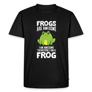 Les grenouilles sont fantastiques, je suis fantastique, - T-shirt Premium bio Homme - noir - Devant - Nico (187cm)