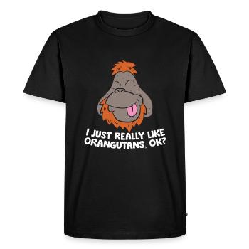 I Just Really Like Orangutans Ok Ape Cute - Men's Premium Organic T-Shirt - black - Front - Nico (187cm)