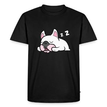 Français Bulldog Chiot Sleeping Tired Français Bulldog - T-shirt Premium bio Homme - noir - Devant - Nico (187cm)