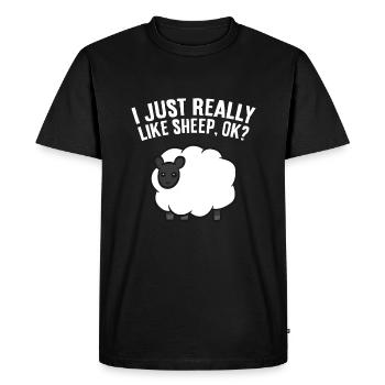 Sheep Lover Sheep Herder I Just Really Like Sheep - Men's Premium Organic T-Shirt - black - Front - Nico (187cm)