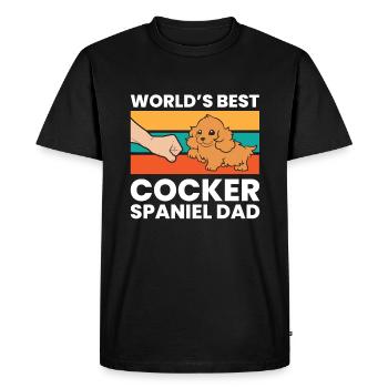 Worlds Best Cocker Spaniel Dad Love Cocker - Men's Premium Organic T-Shirt - black - Front - Nico (187cm)