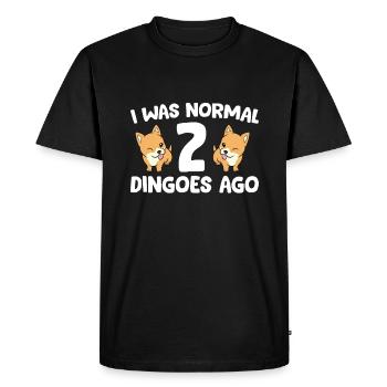 Dingo propriétaire J’étais normal il y a 2 dingos - T-shirt Premium bio Homme - noir - Devant - Nico (187cm)