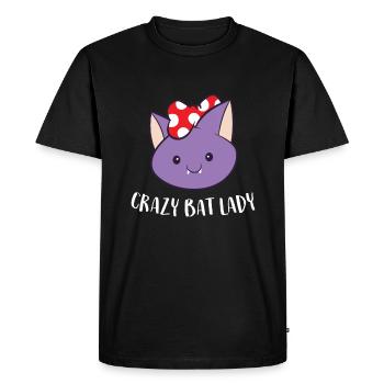 Crazy Bat Lady - Men's Premium Organic T-Shirt - black - Front - Nico (187cm)