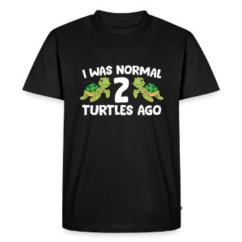 I Was Normal 2 Turtles Ago Funny Turtle Owner - Men's Premium Organic T-Shirt - black - Front - Nico (187cm)