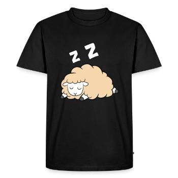 Funny Lamb Famer Lazy Sleeping Sheep - Men's Premium Organic T-Shirt - black - Front - Nico (187cm)