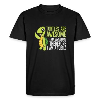 Turtles Are Awesome. I'm Awesome Therefore I'm a - Men's Premium Organic T-Shirt - black - Front - Nico (187cm)