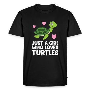 Just a Girl Who Loves Turtles - Men's Premium Organic T-Shirt - black - Front - Nico (187cm)