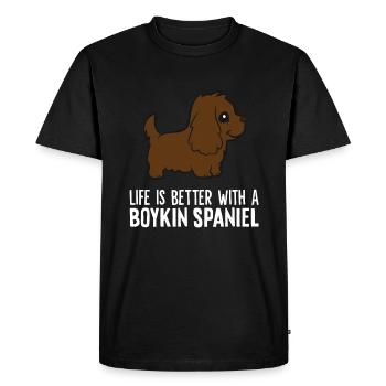Life Is Better With A Boykin Spaniel Dog - Men's Premium Organic T-Shirt - black - Front - Nico (187cm)