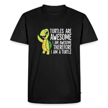 Turtles Are Awesome. I'm Awesome Therefore I'm a - Men's Premium Organic T-Shirt - black - Front - Nico (187cm)