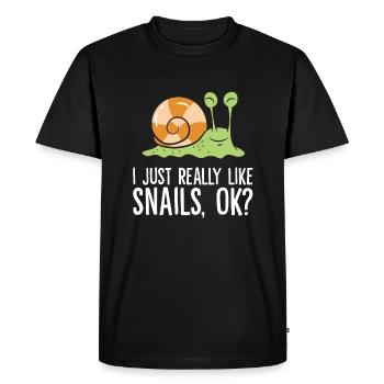 I Just Really Like Snails, Ok? Love Snails - Men's Premium Organic T-Shirt - black - Front - Nico (187cm)