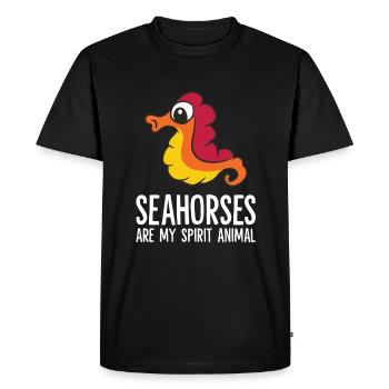 Les hippocampes sont mon âme animal Mignon - T-shirt Premium bio Homme - noir - Devant - Nico (187cm)