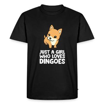 Juste une fille qui aime les dingos - T-shirt Premium bio Homme - noir - Devant - Nico (187cm)