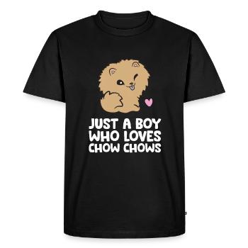 Just a Boy Who Loves Chow Chows - Men's Premium Organic T-Shirt - black - Front - Nico (187cm)