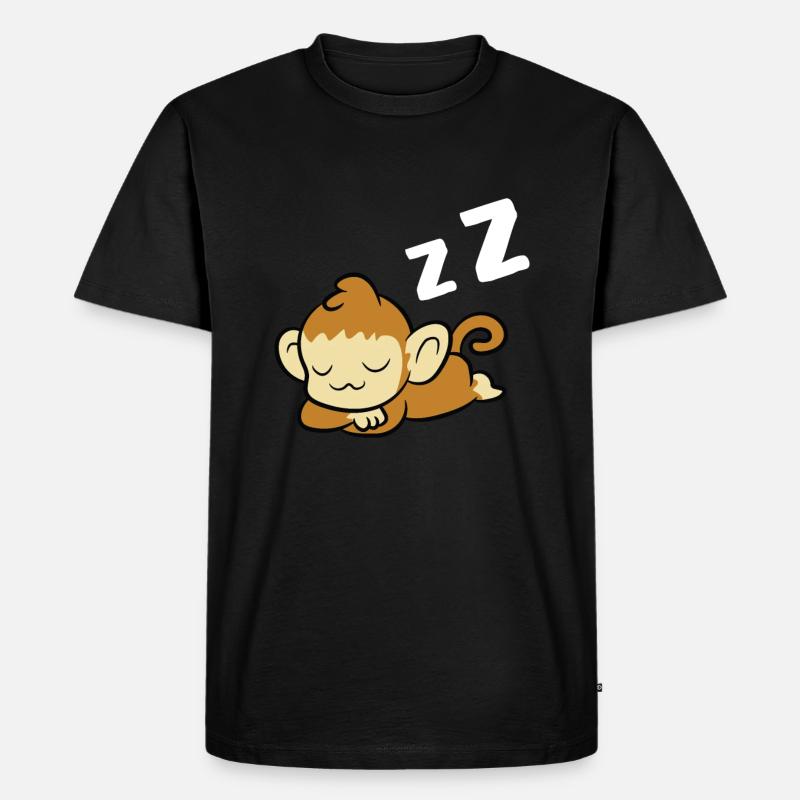 Schlafender Affe Pyjama Lazy Monkey - Männer Premium Bio T-Shirt - Schwarz