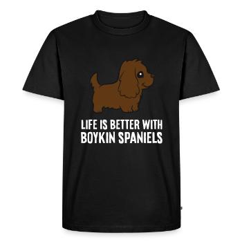 Life Is Better With Boykin Spaniel Dogs - Men's Premium Organic T-Shirt - black - Front - Nico (187cm)