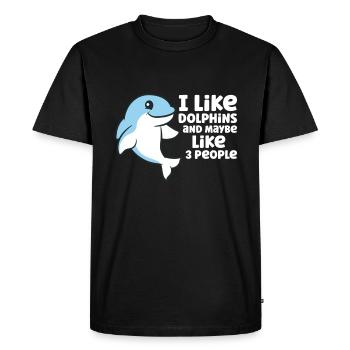 Observation des dauphins J’aime les dauphins et - T-shirt Premium bio Homme - noir - Devant - Nico (187cm)