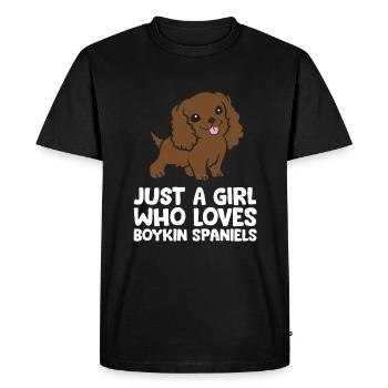 Just a Girl Who Loves Boykin Spaniels - Men's Premium Organic T-Shirt - black - Front - Nico (187cm)