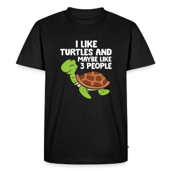 I Like Turtles And Maybe Like 3 People Turtles - Men's Premium Organic T-Shirt - black - Front - Nico (187cm)