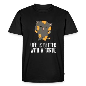 La vie est meilleure avec une tortue mignonne - T-shirt Premium bio Homme - noir - Devant - Nico (187cm)