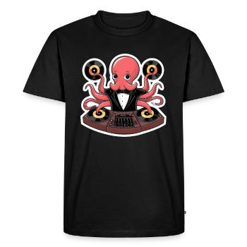 Octo DJ - Men's Premium Organic T-Shirt - black - Front - Nico (187cm)