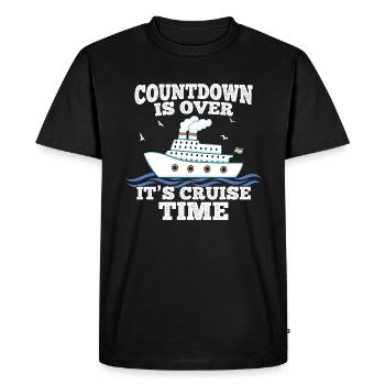 Le compte à rebours est terminé, c'est l'heure de la croisière - Croisière - T-shirt Premium bio Homme - noir - Devant - Nico (187cm)