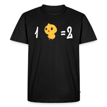 One chick equals two - Men's Premium Organic T-Shirt - black - Front - Nico (187cm)