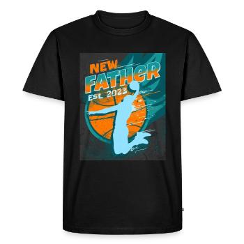 Futur Père Basketball Papa 2023 Nouveau Père - T-shirt Premium bio Homme - noir - Devant - Nico (187cm)