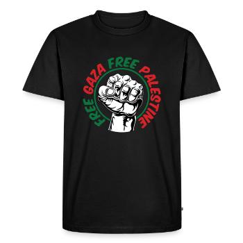 Libérez Gaza Palestine libre - T-shirt Premium bio Homme - noir - Devant - Nico (187cm)