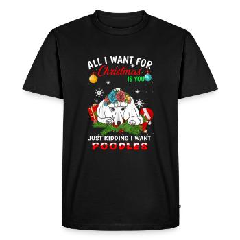 Caniche - T-shirt Premium bio Homme - noir - Devant - Nico (187cm)