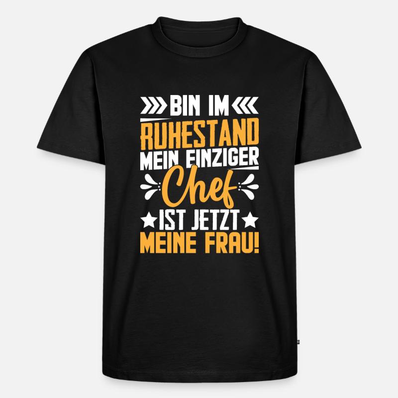 Frau Rente Chef - Männer Premium Bio T-Shirt - Schwarz