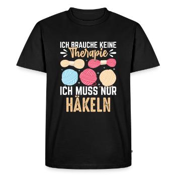 Cadeau de thérapie J’ai juste besoin de crocheter - T-shirt Premium bio Homme - noir - Devant - Nico (187cm)
