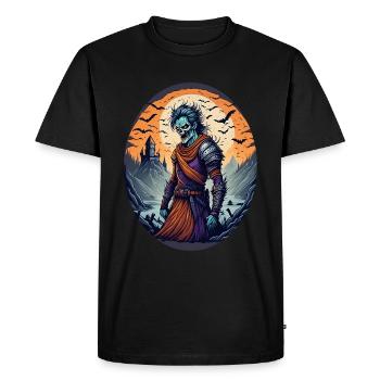 Gruseliges Halloween-partykostüm Zombie-krieger - Men's Premium Organic T-Shirt - black - Front - Nico (187cm)