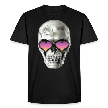 Crâne d’amour - T-shirt Premium bio Homme - noir - Devant - Nico (187cm)