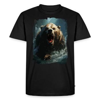 Grizzly Bear Bear Animal Forest Nature Grizzly - T-shirt Premium bio Homme - noir - Devant - Nico (187cm)