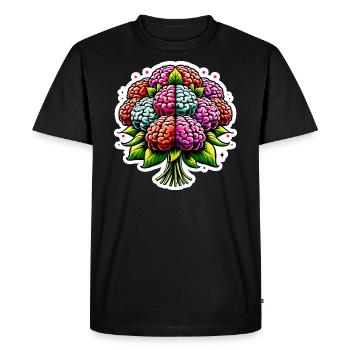 Bouquet de cerveau - T-shirt Premium bio Homme - noir - Devant - Nico (187cm)