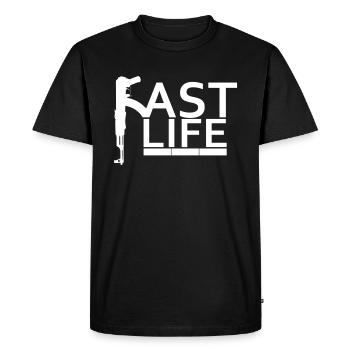 Fast life - Men's Premium Organic T-Shirt - black - Front - Nico (187cm)