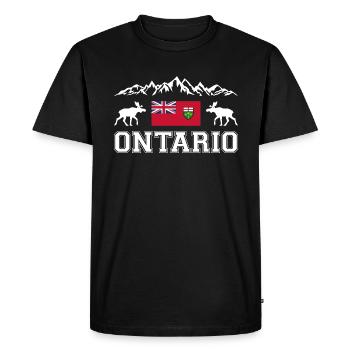 Ontario - T-shirt Premium bio Homme - noir - Devant - Nico (187cm)