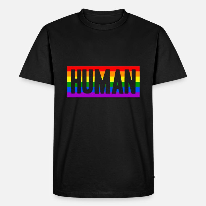 Human Mensch Regenbogen Geschenkidee - Männer Premium Bio T-Shirt - Schwarz
