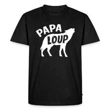 Dad wolf - Men's Premium Organic T-Shirt - black - Front - Nico (187cm)