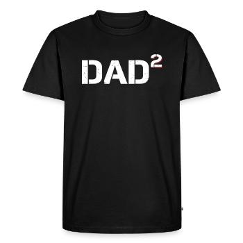 Papa - Deux enfants - T-shirt Premium bio Homme - noir - Devant - Nico (187cm)