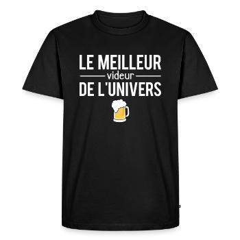 Le meilleur videur de l'univers bière pression - T-shirt Premium bio Homme - noir - Devant - Nico (187cm)