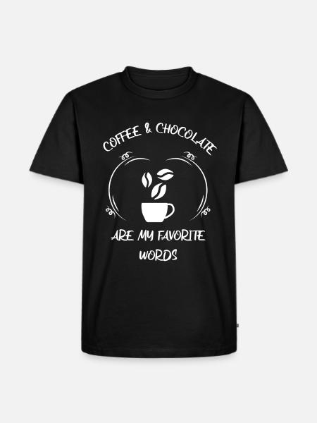 Coffee, espresso, coffee & chocolate - Men's Premium Organic T-Shirt - black