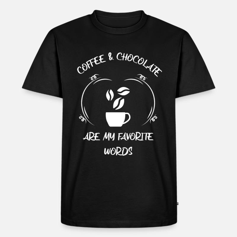 Café, expresso, café et chocolat - T-shirt Premium bio Homme - noir