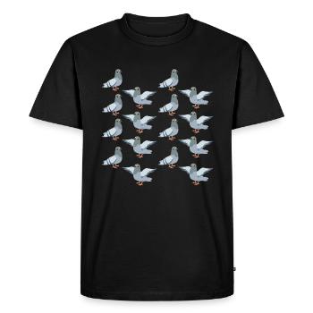 Conception de motif de pigeon sauvage pour les colombophiles - T-shirt Premium bio Homme - noir - Devant - Nico (187cm)