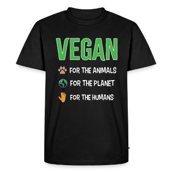 Végétalien pour les animaux, la planète, les gens Design - T-shirt Premium bio Homme - noir - Devant - Nico (187cm)